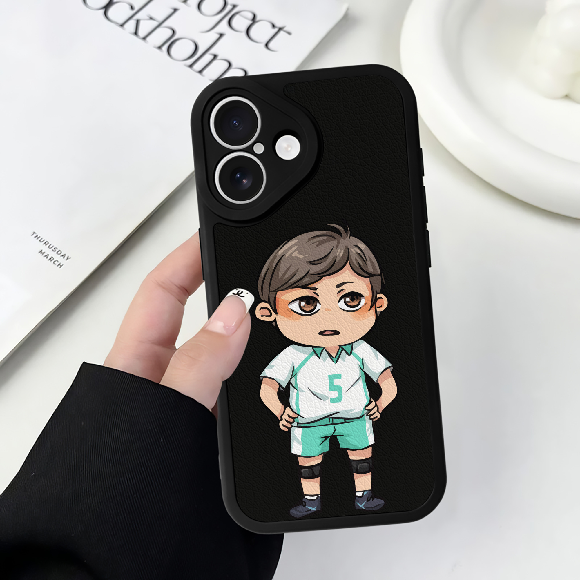 （画像用） ハイキュー!! Haikyu!! 【iPhone 16シリーズ対応】シリコンスマホケース（レザー調） 材質：シリコン